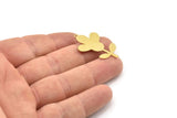 Brass Flower Charm, Raw Brass Flower Charms With 1 Loop, Brass Earring Charms (34x10x0.60mm) SMP1536