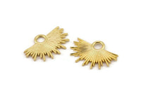 Gold Sun Charm, Gold Plated Brass Sunshine Charms, Pendants, Earrings, Findings  (31x21mm) N0784 H0837