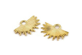 Gold Sun Charm, Gold Plated Brass Sunshine Charms, Pendants, Earrings, Findings  (31x21mm) N0784 H0837