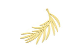 Brass Leaf Charm, Raw Brass Leaf Charms With 1 Loop, Leaf Earrings (59x31x0.60mm) SMP1508