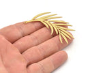Brass Leaf Charm, Raw Brass Leaf Charms With 1 Loop, Leaf Earrings (59x31x0.60mm) SMP1508