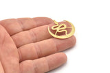 Brass Moon Charm, Raw Brass Crescent Moon And Snake Shaped Charms With 1 Loop (31x29x0.60mm) SMP1538