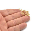 Brass Snake Charm, Raw Brass Snake Charms, Snake Earrings (37x17x0.80mm) SMP1528