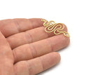 Brass Snake Charm, Raw Brass Snake Charms With 1 Loop, Snake Earrings (39x17x0.80mm) SMP1514 A5104