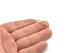 Brass Snake Charm, Raw Brass Snake Charms With 1 Loop, Snake Earrings (20x9x0.80mm) SMP1534