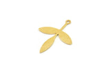 Brass Leaf Charm, Raw Brass Leaf Charms With 1 Loop, Leaf Earrings (26x21x0.60mm) SMP1527