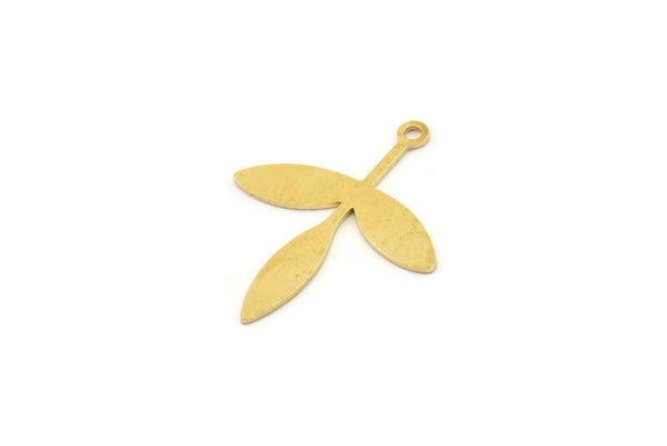 Brass Leaf Charm, Raw Brass Leaf Charms With 1 Loop, Leaf Earrings (26x21x0.60mm) SMP1527