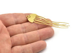 Brass Jellyfish Charm, Raw Brass Jellyfish Charms With 1 Loop, Charm Pendants (67x19x0.80mm) SMP1520 A6284