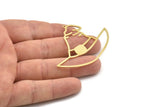 Brass Hat Charm, Raw Brass Hat Charms With 1 Loop (56x43x0.80mm) SMP1526