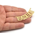Brass Charm, Raw Brass Pendants With 2 Loops, Findings, Charm Pendants (53x15x0.60mm) SMP1529