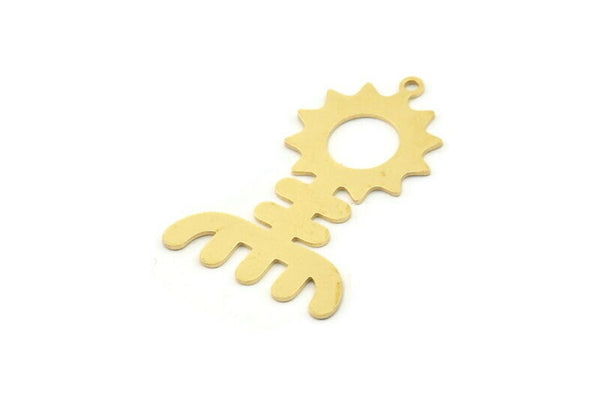 Brass Charm, Raw Brass Geometric Charms, Brass Pendants, Charm Pendants, Brass Charms With 1 Loop, Findings (34x22x0.60mm) SMP1512