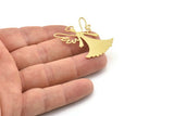 Brass Angel Charm, Raw Brass Angel Charms With 1 Loop, Brass Angel Pendants (38x30x0.60mm) SMP1530
