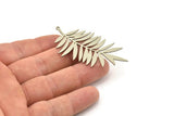 Steel Leaf Charm, Stainless Steel Leaf Charms With 1 Loop, Leaf Earrings (60x31x0.80mm) SMP1511