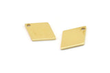 Brass Diamond Charm, 12 Raw Brass Diamond Charms With 1 Hole (17x12x1mm) A5780