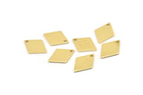 Brass Diamond Charm, 12 Raw Brass Diamond Charms With 1 Hole (17x12x1mm) A5780