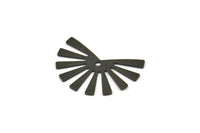 Black Sun Charm, 10 Textured Oxidized Black Brass Rising Sun Flag Charms With 1 Hole, Findings, Earrings (25x17x0.60mm) D1411