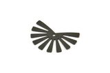 Black Sun Charm, 10 Textured Oxidized Black Brass Rising Sun Flag Charms With 1 Hole, Findings, Earrings (25x17x0.60mm) D1411