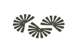Black Sun Charm, 10 Textured Oxidized Black Brass Rising Sun Flag Charms With 1 Hole, Findings, Earrings (25x17x0.60mm) D1411