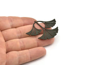 Black Leaf Charm, 2 Oxidized Black Brass Ginkgo Leaf Charms With 1 Loop, Charm Pendants (37x49x0.60mm) SMP1028 A6893 H1075