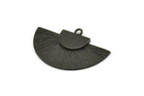 Black Medal Charm, Oxidized Black Brass Badge Charm Pendants With 1 Loop, Earrings, Findings (35x20mm) N0791