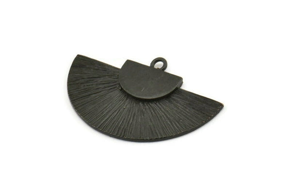 Black Medal Charm, Oxidized Black Brass Badge Charm Pendants With 1 Loop, Earrings, Findings (35x20mm) N0791