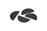 Semi Circle Charm, 12 Oxidized Black Brass Semi Circle Blanks With 1 Hole (21x10x0.80mm) BS 1725