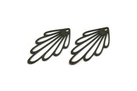 Siyah Yaprak Charm, 1 Delikli 6 Oksitlenmiş Siyah Yaprak Charm, Charm Kolye Uçları (38,5x20x0,60 mm) A5048