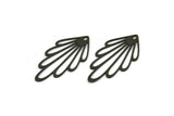 Siyah Yaprak Charm, 1 Delikli 6 Oksitlenmiş Siyah Yaprak Charm, Charm Kolye Uçları (38,5x20x0,60 mm) A5048