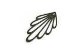 Siyah Yaprak Charm, 1 Delikli 6 Oksitlenmiş Siyah Yaprak Charm, Charm Kolye Uçları (38,5x20x0,60 mm) A5048