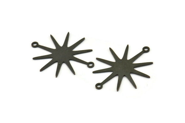 Siyah Güneş Tılsımı, 2 Döngülü 8 Oksitlenmiş Siyah Pirinç Güneş Tılsımı, Bağlantı Elemanları (28x23x0,60 mm) A3664 H0857