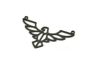 Black Eagle Charm, 8 Oxidized Black Brass Eagle Pendants With 2 Loops, Bird Charms, Necklace Charms (22x38x0.60mm) A6619
