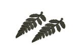 Black Leaf Charm, 4 Oxidized Black Brass Leaf Charms With 1 Loop, Charm Earrings (46x20x0.80mm) SMP1203 A5792 Q0244