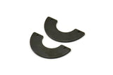 Black Geometric Pendant, 6 Oxidized Black Brass Semi Circle Blanks With 2 Holes, Findings (30x15x8x0.8mm) BS 1978