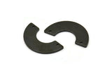 Black Geometric Pendant, 6 Oxidized Black Brass Semi Circle Blanks With 2 Holes, Findings (30x15x8x0.8mm) BS 1978