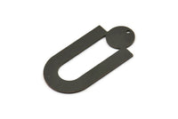 Black Charm, 2 Oxidized Black Brass, Black Pendants, Charm Pendants, Black U Shaped Charms With 1 Hole (43x22x0.80mm) A5651 H0200