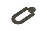Black Charm, 2 Oxidized Black Brass, Black Pendants, Charm Pendants, Black U Shaped Charms With 1 Hole (43x22x0.80mm) A5651 H0200