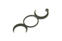 Siyah Ay Tılsımı, 1 Halkalı 6 Oksitlenmiş Siyah Pirinç Hilal Tılsımı, Bulgular (43x15x0,60 mm) A6289 H0203
