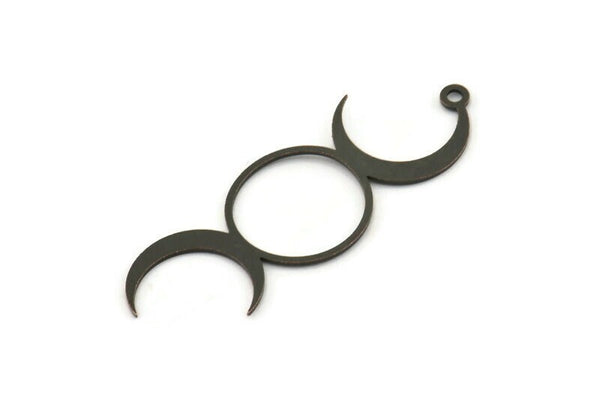 Siyah Ay Tılsımı, 1 Halkalı 6 Oksitlenmiş Siyah Pirinç Hilal Tılsımı, Bulgular (43x15x0,60 mm) A6289 H0203