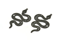 Siyah Yılan Tılsımı, 1 Halkalı 4 Oksitlenmiş Siyah Pirinç Yılan Tılsımı, Kolye Uçları, Bulgular (42x25x0,60 mm) SMP0571 A6889