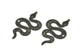 Siyah Yılan Tılsımı, 1 Halkalı 4 Oksitlenmiş Siyah Pirinç Yılan Tılsımı, Kolye Uçları, Bulgular (42x25x0,60 mm) SMP0571 A6889