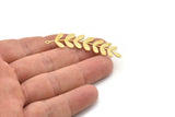 Brass Leaf Charm, Raw Brass Leaf Charms With 1 Loop, Leaf Earrings (52x13x0.60mm) SMP1531