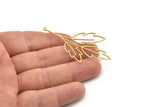 Brass Leaf Charm, Raw Brass Leaf Charms With 1 Loop, Leaf Earrings (49x32x0.80mm) SMP1518