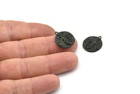 Black Bee Charm, 2 Oxidized Black Brass Bee Charms With 1 Loop, Pendants, Findings (19x17x2mm) N1195