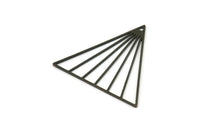 Siyah Üçgen Charm, 1 Delikli 4 Oksitlenmiş Siyah Pirinç Üçgen Şekilli Charm (29x34x0,60 mm) A6765