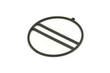 Black Circle Charm, 2 Oxidized Black Brass Circle Charms With 1 Loop, Charm Pendants (52x50x1mm) A3054 H0817