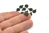Black Cabochon Tag, 24 Oxidized Black Brass Cabochon Tags With 1 Loop, Stamping Tags (10x8x1mm) E041