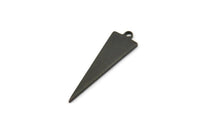 Black Triangle Charm, 12 Oxidized Black Brass Triangle Charms With 1 Loop (22.5x7x0.80mm) E089