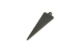 Black Triangle Charm, 12 Oxidized Black Brass Triangle Charms With 1 Loop (22.5x7x0.80mm) E089