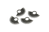 Siyah Güneş Tılsımı, 12 Oksitlenmiş Siyah Pirinç Güneş Tılsımı, Kolye Uçları, Bulgular (23x15x0,60 mm) A3876