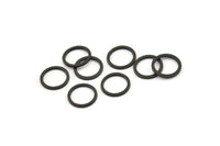 Black Circle Connector, 50 Oxidized Black Brass Circle Rings, Findings (10x0.80mm) A6167